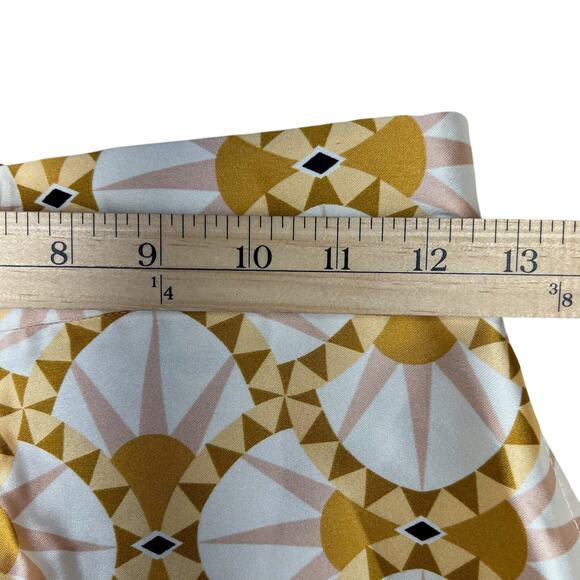 House of Harlow 1960 Satin Wide Leg Pants XS Boho Gold Pink High Waist Art Deco - Picture 10 of 13